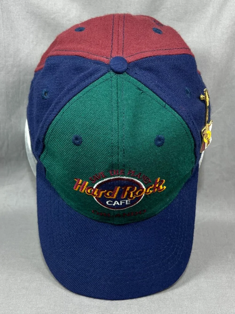 Hard Rock Cafe Orlando Florida Snapback Guitar Hat Pin Adjustable Colorblock Cap
